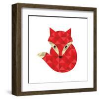 Little Red Fox Made of Triangles.-panova-Framed Art Print