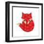 Little Red Fox Made of Triangles.-panova-Framed Art Print