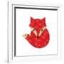 Little Red Fox Made of Triangles.-panova-Framed Art Print