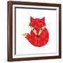 Little Red Fox Made of Triangles.-panova-Framed Art Print