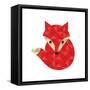 Little Red Fox Made of Triangles.-panova-Framed Stretched Canvas