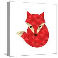 Little Red Fox Made of Triangles.-panova-Stretched Canvas