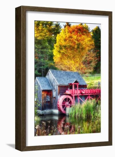 Little Red Grist Mill In Vermont-George Oze-Framed Photographic Print