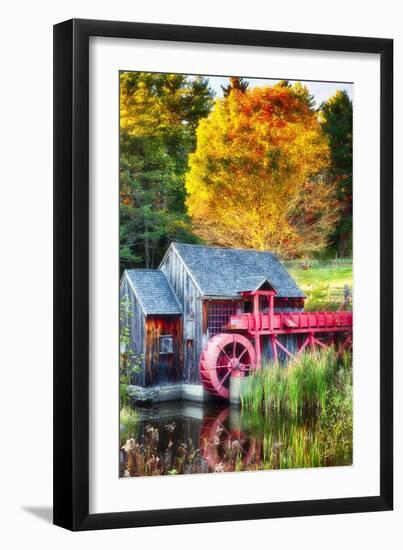 Little Red Grist Mill In Vermont-George Oze-Framed Premium Photographic Print