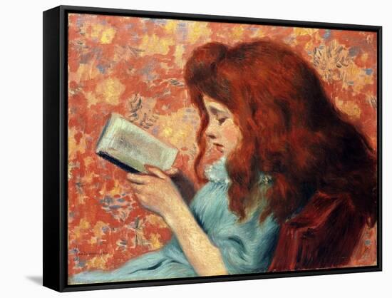 Little Red Haired Girl - Federico Zandomeneghi (1841-1917). Oil on Canvas Dimension : 38,8X46,3 Cm-Federigo Zandomeneghi-Framed Stretched Canvas