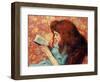 Little Red Haired Girl - Federico Zandomeneghi (1841-1917). Oil on Canvas Dimension : 38,8X46,3 Cm-Federigo Zandomeneghi-Framed Giclee Print