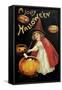 Little Red Halloween Witch-Vintage Apple Collection-Framed Stretched Canvas