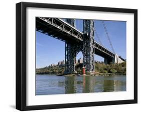 Little Red Lighthouse Under George Washington Bridge, New York, USA-Peter Scholey-Framed Photographic Print