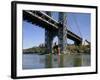 Little Red Lighthouse Under George Washington Bridge, New York, USA-Peter Scholey-Framed Photographic Print