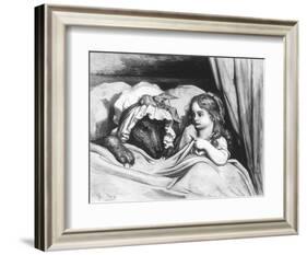 Little Red Riding Hood and the Wolf', Illustration from 'Les Contes De Perrault'-Gustave Doré-Framed Giclee Print