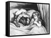 Little Red Riding Hood and the Wolf', Illustration from 'Les Contes De Perrault'-Gustave Doré-Framed Stretched Canvas