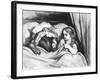 Little Red Riding Hood and the Wolf', Illustration from 'Les Contes De Perrault'-Gustave Doré-Framed Giclee Print