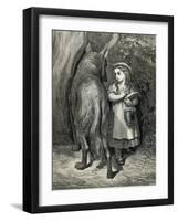 Little Red Riding Hood and the Wolf in the Forest-Paul Gustave-Framed Art Print