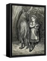 Little Red Riding Hood and the Wolf in the Forest-Paul Gustave-Framed Stretched Canvas
