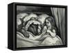 Little Red Riding Hood and Wolf Dressed as Her Grandmother-Gustave Doré-Framed Stretched Canvas