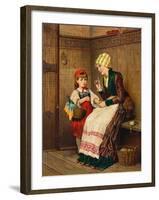 Little Red Riding Hood Being Instructed by Her Mother-null-Framed Giclee Print