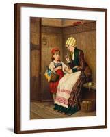 Little Red Riding Hood Being Instructed by Her Mother-null-Framed Giclee Print