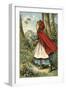 Little Red Riding Hood Catching Butterflies-English School-Framed Giclee Print