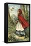 Little Red Riding Hood Catching Butterflies-English School-Framed Stretched Canvas