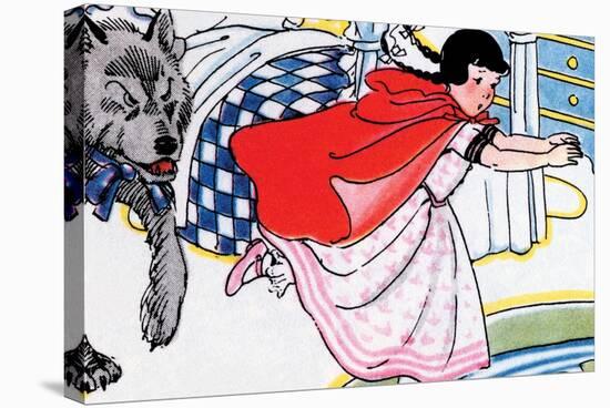 Little Red Riding Hood Chased By the Wolf-Julia Letheld Hahn-Stretched Canvas
