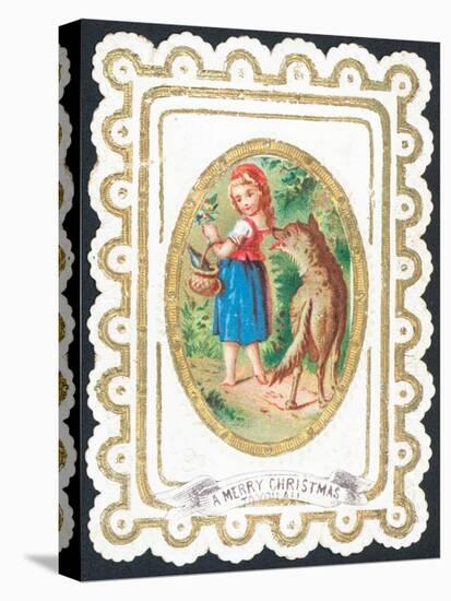 Little Red Riding Hood, Christmas Card-null-Stretched Canvas