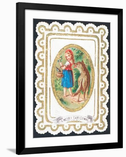 Little Red Riding Hood, Christmas Card-null-Framed Giclee Print