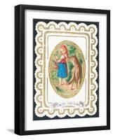 Little Red Riding Hood, Christmas Card-null-Framed Giclee Print