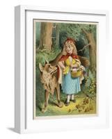 Little Red Riding Hood Forgets Her Mother's Advice and Talks to a Stranger -- the Wolf!-null-Framed Art Print