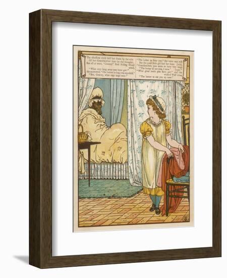 Little Red Riding Hood in Her Grandmother's House-Walter Crane-Framed Art Print