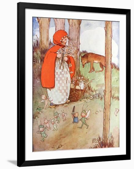 Little Red Riding Hood in the Forest-null-Framed Giclee Print