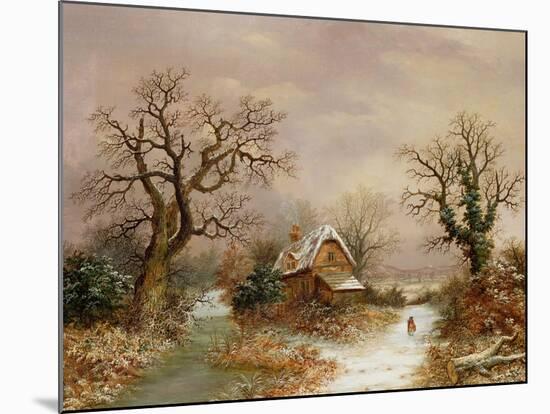 Little Red Riding Hood in the Snow, 19th Century-Charles Leaver-Mounted Giclee Print