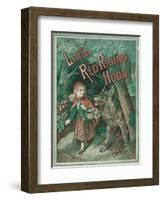 Little Red Riding Hood is Taken by Surprise When a Wolf Appears from Behind a Tree-null-Framed Art Print