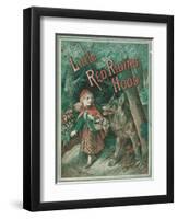 Little Red Riding Hood is Taken by Surprise When a Wolf Appears from Behind a Tree-null-Framed Art Print