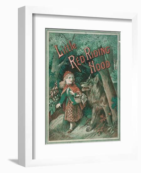 Little Red Riding Hood is Taken by Surprise When a Wolf Appears from Behind a Tree-null-Framed Art Print