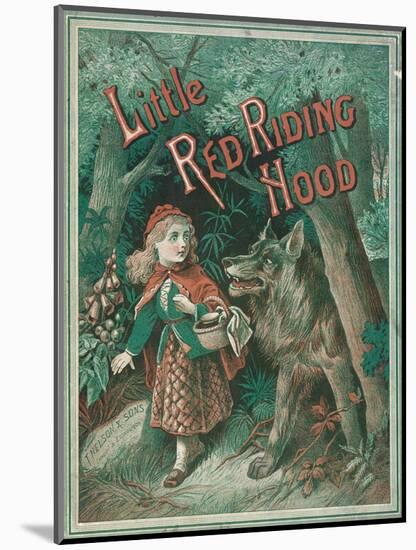 Little Red Riding Hood is Taken by Surprise When a Wolf Appears from Behind a Tree-null-Mounted Art Print