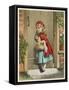 Little Red Riding Hood Knocks at Her Grandmother's Door-null-Framed Stretched Canvas