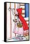 Little Red Riding Hood Knocks on Grandma's Door-Julia Letheld Hahn-Framed Stretched Canvas