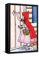 Little Red Riding Hood Knocks on Grandma's Door-Julia Letheld Hahn-Framed Stretched Canvas