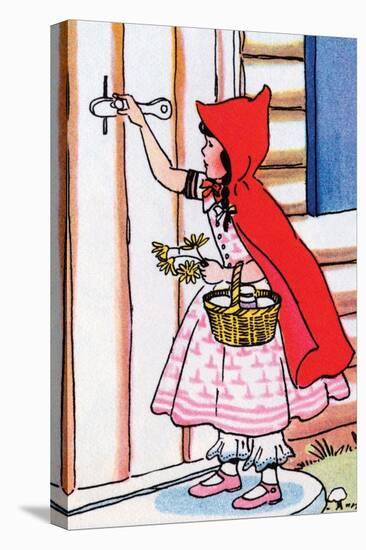 Little Red Riding Hood Knocks on Grandma's Door-Julia Letheld Hahn-Stretched Canvas