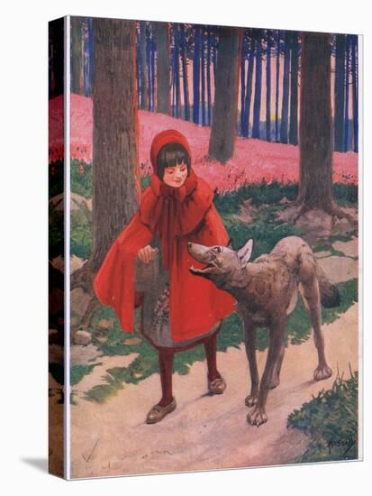 Little Red Riding Hood (Litho)-John Hassall-Stretched Canvas