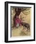 Little Red Riding Hood Meets the Wolf in the Woods-Warwick Goble-Framed Photographic Print