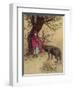 Little Red Riding Hood Meets the Wolf in the Woods-Warwick Goble-Framed Photographic Print