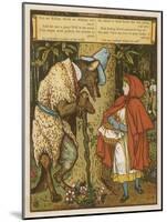 Little Red Riding Hood Meets the Wolf in the Woods-Walter Crane-Mounted Art Print