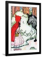 Little Red Riding Hood Meets the Wolf-Julia Letheld Hahn-Framed Art Print