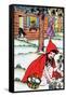 Little Red Riding Hood Picks Flowers-Julia Letheld Hahn-Framed Stretched Canvas