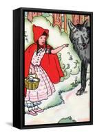 Little Red Riding Hood Tells the Wolf of Her Trip-Julia Letheld Hahn-Framed Stretched Canvas