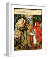 'Little Red Riding Hood', the Wolf Accosting Her in the Forest-Walter Crane-Framed Giclee Print