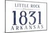 Little Rock, Arkansas - Established Date (Blue)-Lantern Press-Mounted Art Print