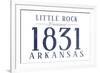 Little Rock, Arkansas - Established Date (Blue)-Lantern Press-Framed Art Print