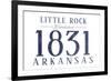 Little Rock, Arkansas - Established Date (Blue)-Lantern Press-Framed Art Print